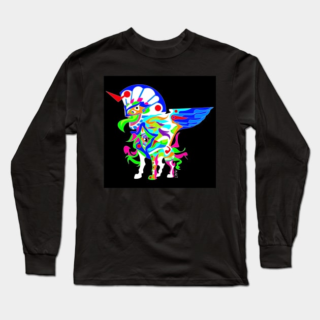 the marvelous sphinx esfinge ecopop in egypt kaiju art mexican patterns Long Sleeve T-Shirt by jorge_lebeau